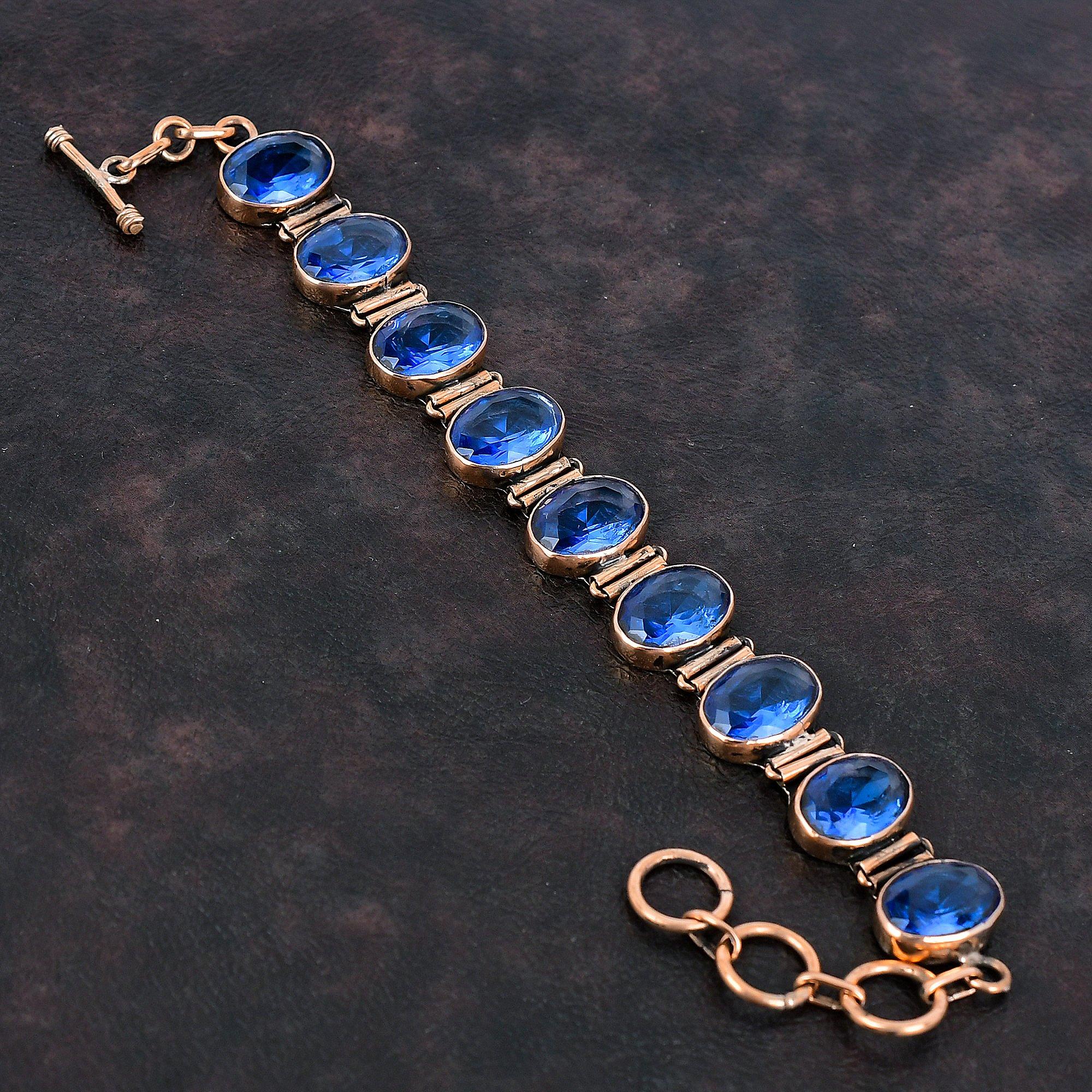 

Faceted Tanzanite Quartz Bracelet Copper Bracelet Adjustable Chain Bracelet Copper Jewelry Handmade Bracelet Gemstone Jewelry Gifts For Him Adjustable