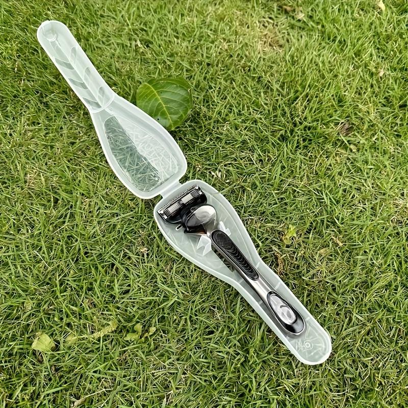 Plastic Travel Shaver Case for Outdoor Camping, Business Trip and Portable Razor Holder Container Storage Shaving Box (Razor Not Included)