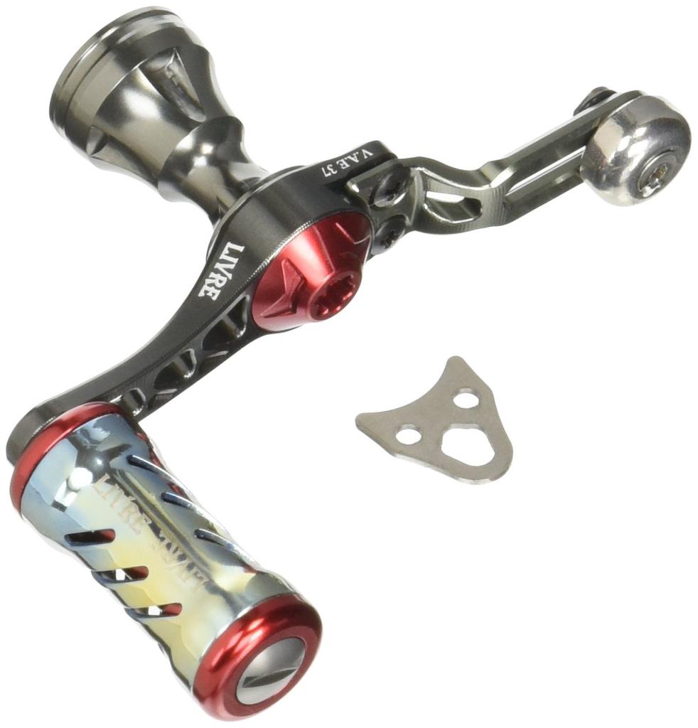 LIVRE Reel Type 7 S Handle Area Pitch 37mm for Daiwa V.A.E (Gunmetal P+Red G)