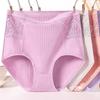 High Waist Women Panties Soft Breathable Underwear Plus Size Briefs Solid Color Lady Underpants