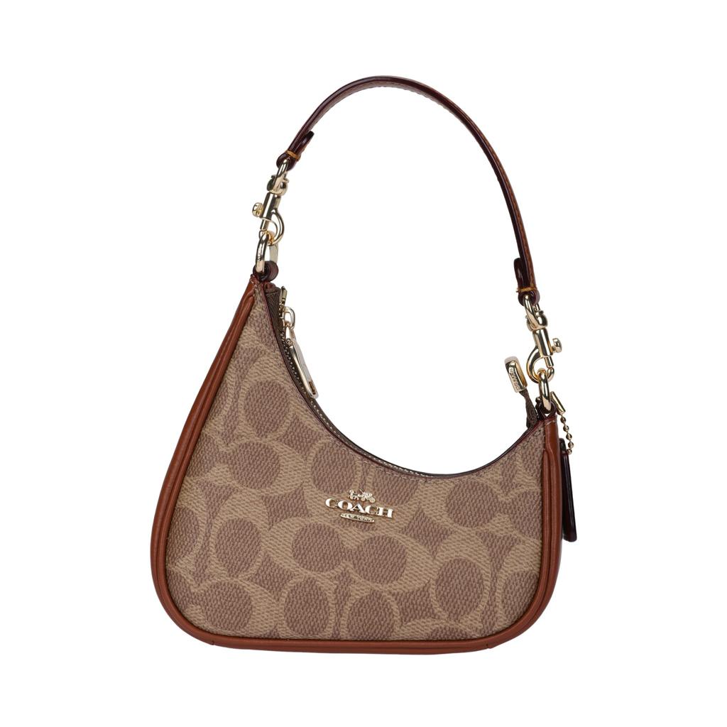 Coach Teri Coated Canvas With Leather Shoulder Bag Mini Women's Caramel CBL07-IMXIS
