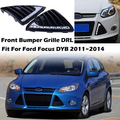 Feu de jour LED DRL étanche pour pare-choc avant, calandre antibrouillard adaptée à Ford Focus 3 MK3 2012 – 2015, accessoires de voiture