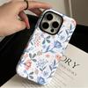 Temu Mobile Phone Case Women's Blue Flower Mobile Phone Case Magsafe Magnetic Case iPhone17/16/15 Case