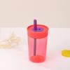 Plastic Water Bottle with Lid and Straw Coffee Mug Kawaii Coffee Cups  Water