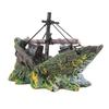 Aquarium Ornament Wreck Sunk Ship Sailing Boat Destroyer Fish Tank Cave Decor