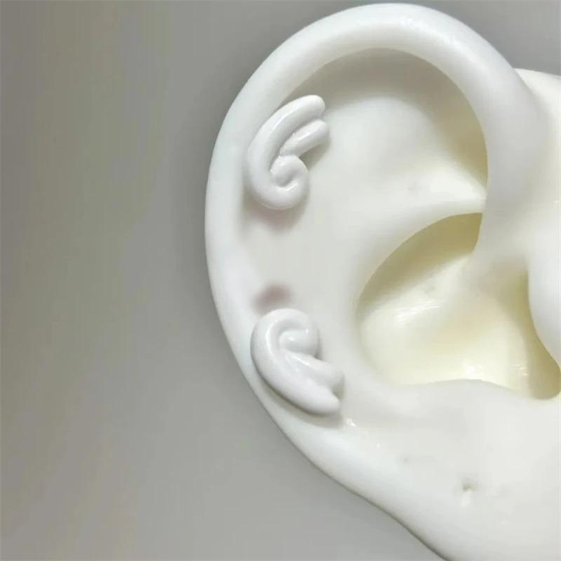 1PCS Cute Heart Arrow Pink Zircon Ear Bone Nail New Fashion Y2K Punk Small Earring for Women Girl Cochlea  Party Gift