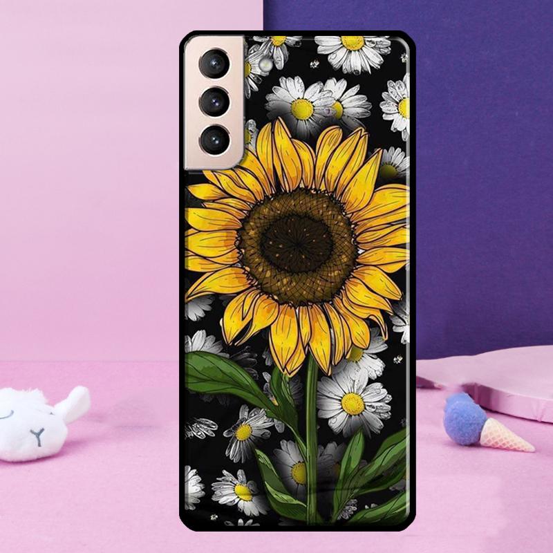 Summer Daisy Sunflower Floral Phone Case For Samsung Galaxy S24 Ultra S25 Ultra S9 S10 S20 S21 S22 Plus S23 S24 FE Cover