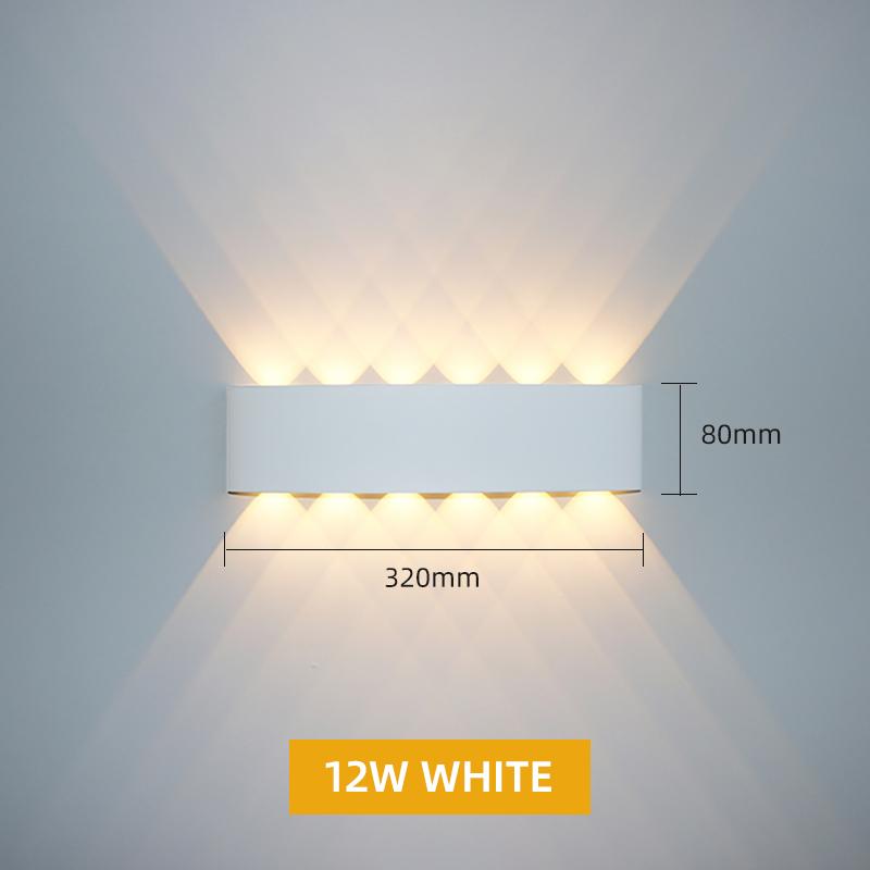 IP65 8W 12W Aluminum LED Wall Lamp Waterproof Outdoor Garden Lights Interior Wall Light for Bedroom Living Room Stairs Lighting