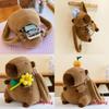 Süßes Capybara Blume Burger Pommes Hase Dekoratives Plüsch-Rucksack für Mädchen und Kinder