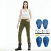 Motorcycle Female Rider Army Green Tooling Cycling Pants Retro Casual Locomotive Built-in, Silicone Protective Gear
