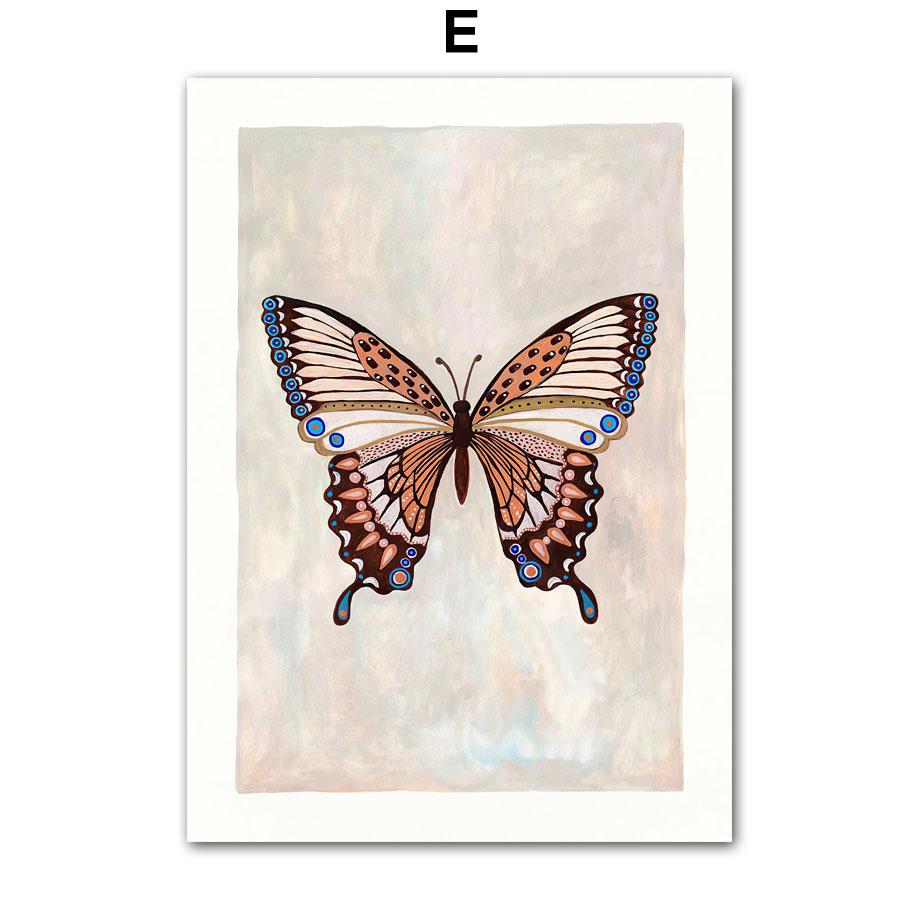 Watercolor Flowers Butterfly Bird Boho Nordic Posters And Prints Nursery Wall Art Canvas Painting Pictures Baby Kids Room Decor