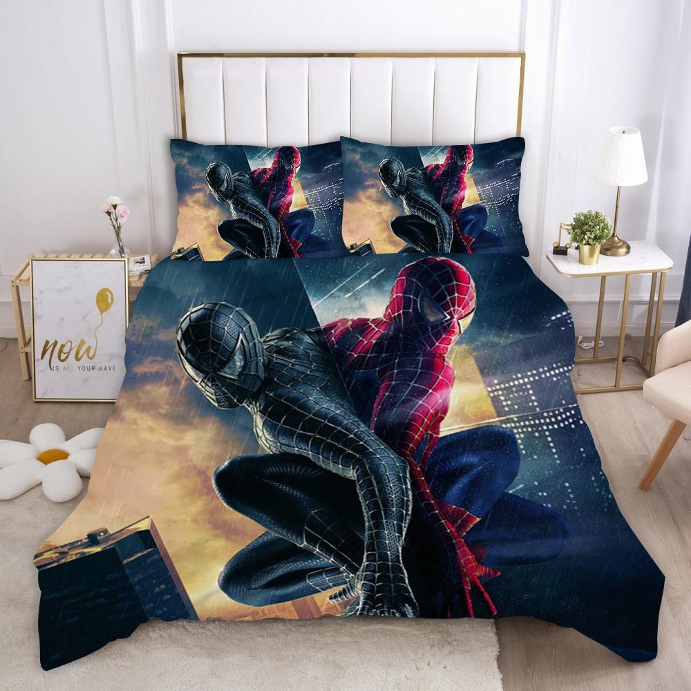 Marvel Comics Spider Man Anime Povlečení Přikrývka 1009 Polyester Vhodné Pro Děti I Dospělé 3dílná Sada