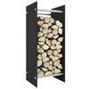 Day and Night - Day and Night Black Tempered Glass Log Holder 40x35x100 Cm