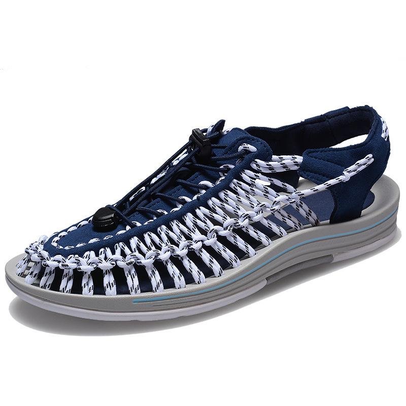 Summer new woven sandals men's shoes trend large size outdoor beach shoes multi-couple shoes foreign trade wish