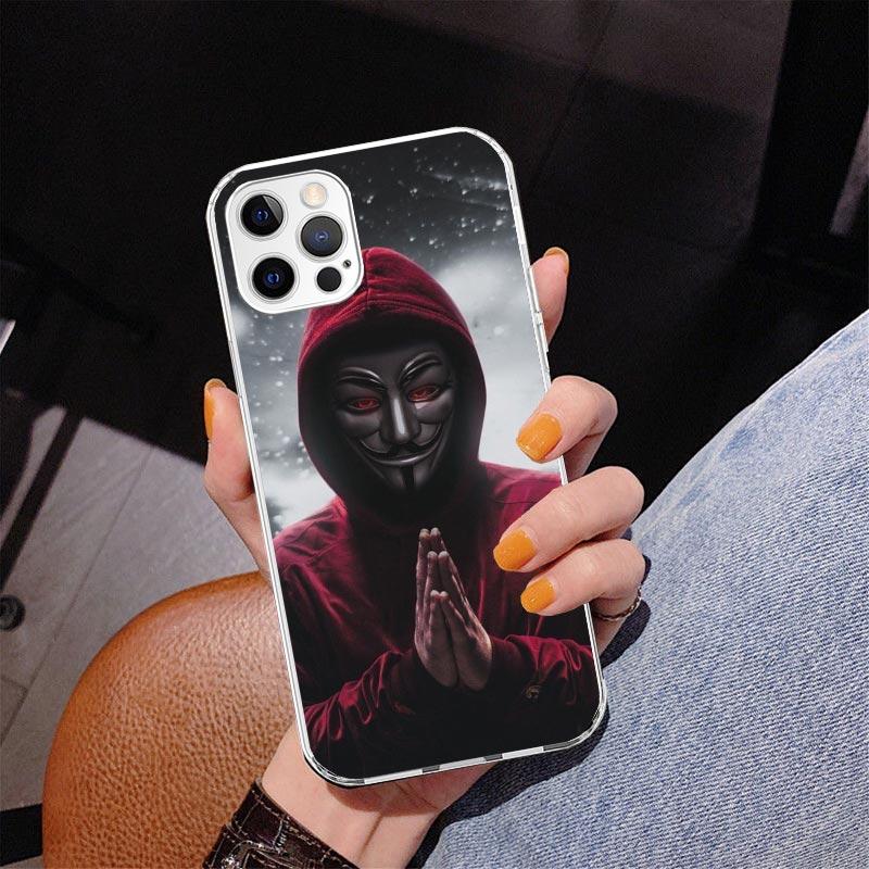 Anonymous V Mask Phone Case For iPhone 17 Air 16 Pro Max 16E 15 + 14 Plus 11 12 13 Mini 7 8 SE Gift Print Cover Fundas 17 Air 16