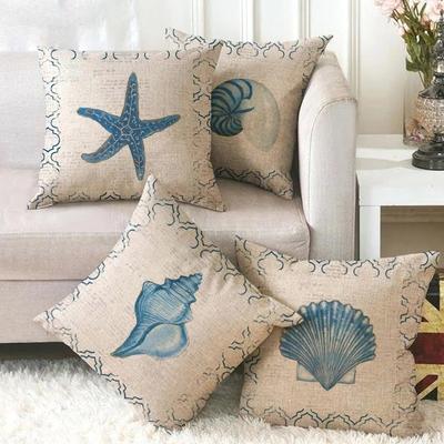 Federa per Cuscino a Forma di Conchiglia Marina Stella Marina Lino Federa per Cuscino Divano Decorazione per la Casa Decorazione Decorativa Federa