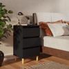 Day and Night - Day and Night Nightstand with Black Solid Wood Legs 40x35x69 Cm