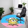 1pcSpongebob Office Round Area Rug, Indoor Mat Suitable For Office, Under Office Chairs Bedroom Living Room Home Decor, Room Deco