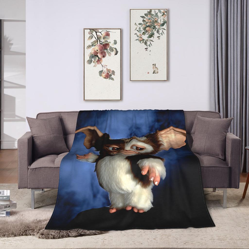 Warm Soft Blanket Camping Movie Bedding Throws G-Gremlins Gizmo Flannel Bedspread For Outdoor Pattern Sofa Bed Cover
