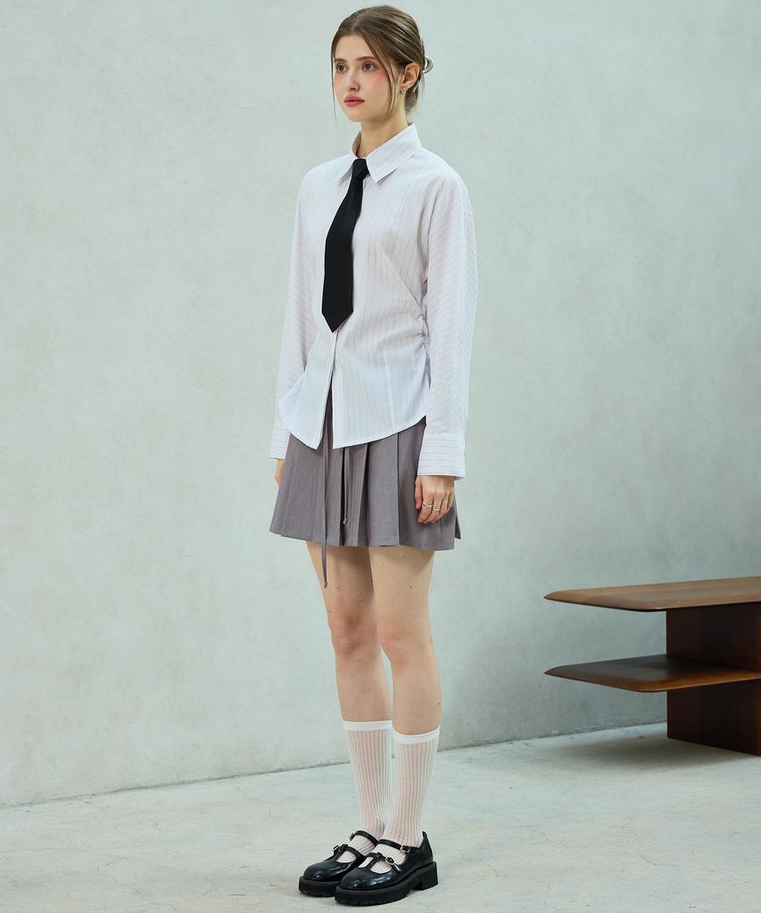Alikim Dorothy Pleats Skirt Pants / Sand Gray