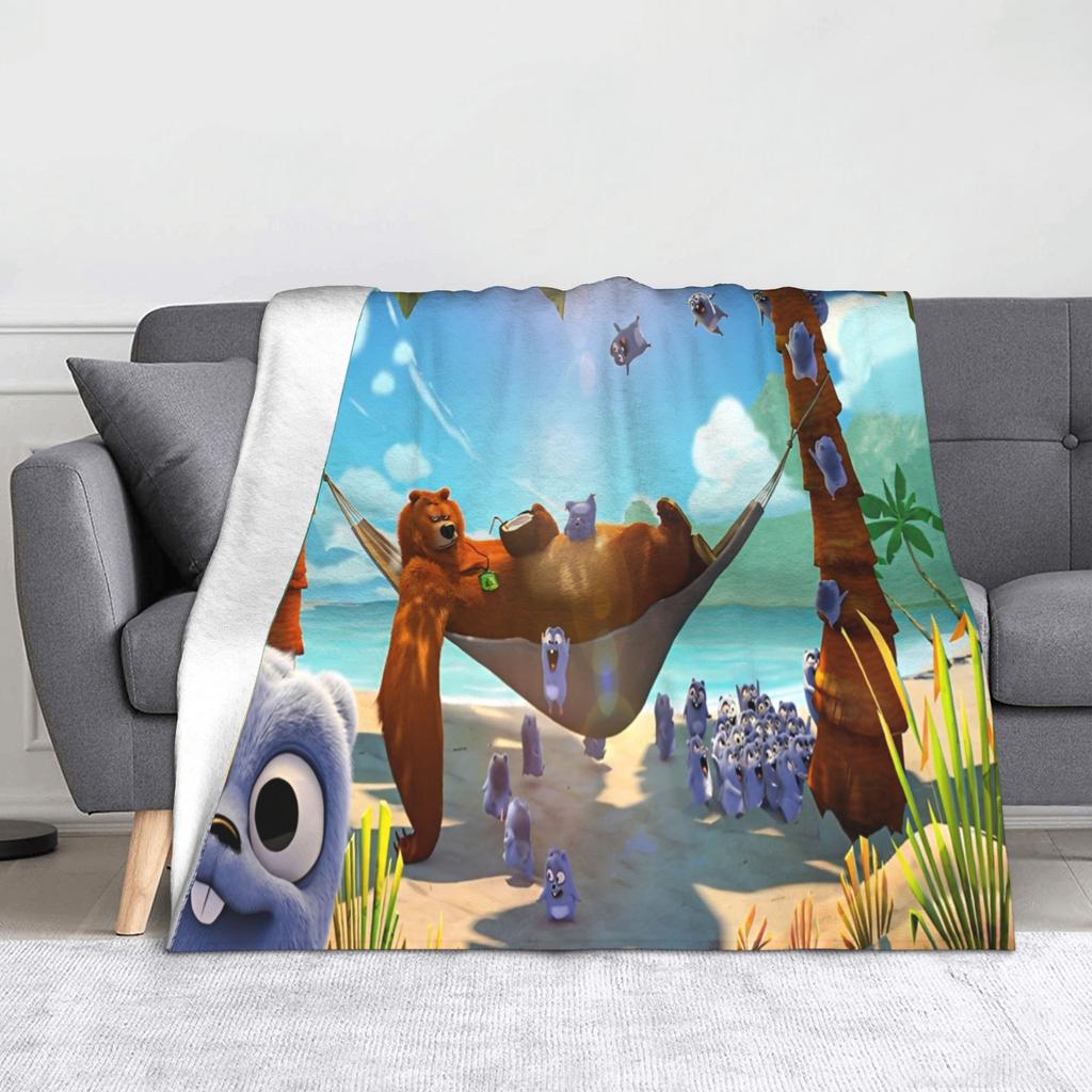 Tabodi und Grizzy Flanelldecke Cartoon Anime Fantastische Überwurfdecke für Sofa Bettwäsche Wohnzimmer 200x150cm Steppdecke