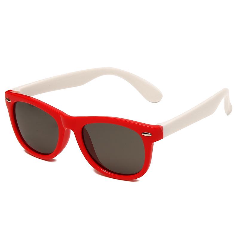 Polarized Silicone Baby Sunglasses - Anti-UV, Color Block, Fashionable Kids' Eyewear