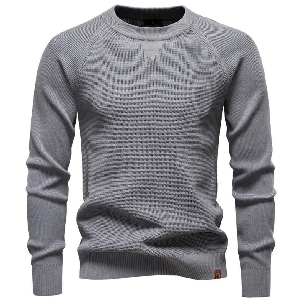 Men's Pullover Sweater Jumper  Knit Crewneck Plain  Neck Vintage