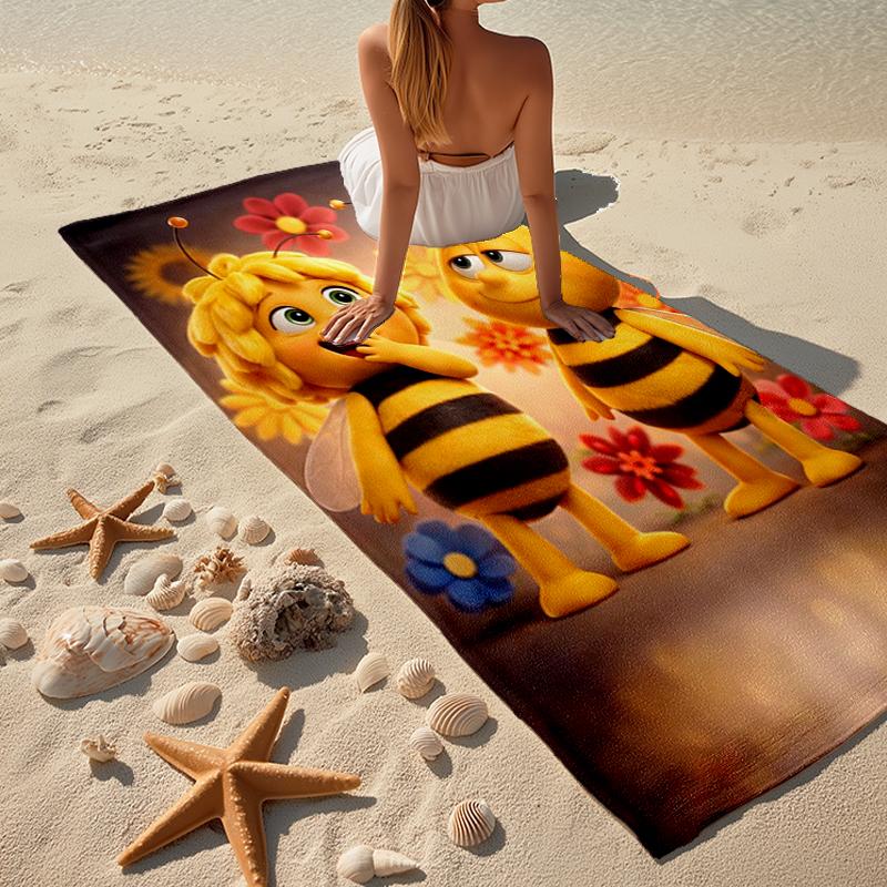 Ultra-Soft Beach Towel with Maya the Bee Theme,Ideal for Pool - Camping, Diving - Perfect Travel Essential, Vibrant Beach Towel.