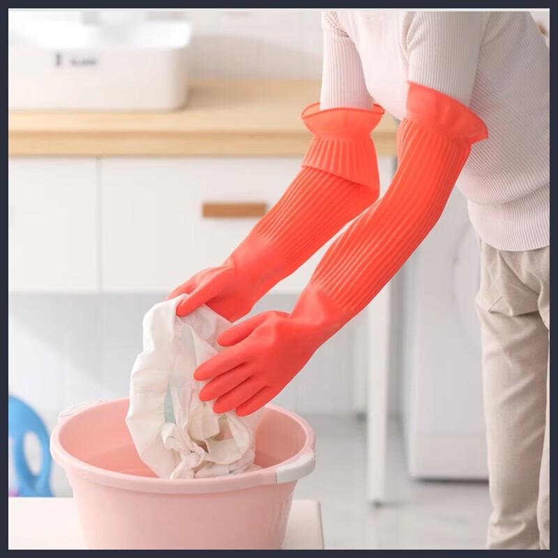 Zhan Li Hang 56cm Extra Long Thickened Red Latex Gloves