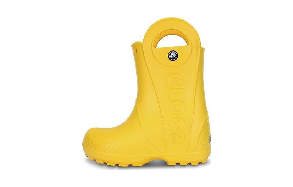 Crocs Comfortable Slip Resistant Anti Kick Abrasion Resistant Crew Rain Boots Yellow Kids  12803-730 34-35