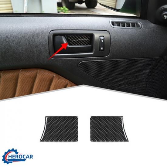Soft  Carbon Fiber Inner Door Handle Bowl Decor Cover For Ford Mustang 2009-13