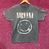 Nirvana Nevermind Tour Dead Eye Smiley Band Graues T-Shirt Groß
