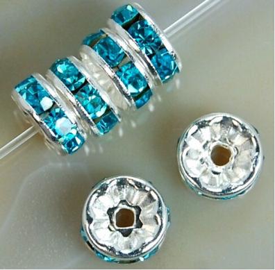 100 sztuk 4/6/8/10mm Metalowe Koraliki Kryształowe Cyrkonie Rondelle Koraliki Dystansowe Do Tworzenia Biżuterii Bransoletka Naszyjnik Akcesoria DIY