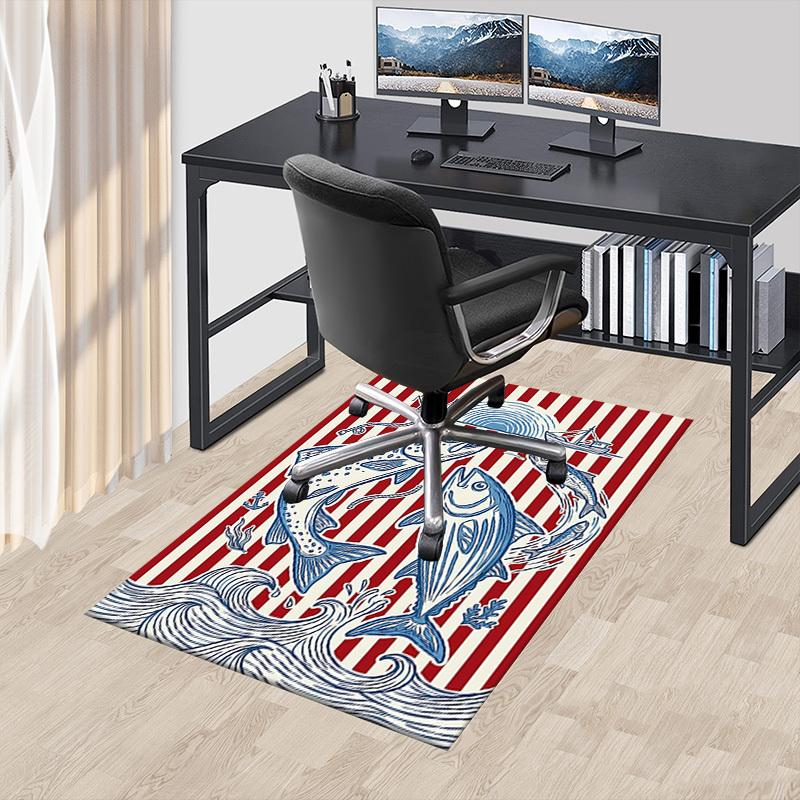 1PC Fish Ocean Non-Slip Floor Carpet, Office, Family, Bedroom, Studio - Large Area Rug, Decorative Mat, Longlasting Material-C0431