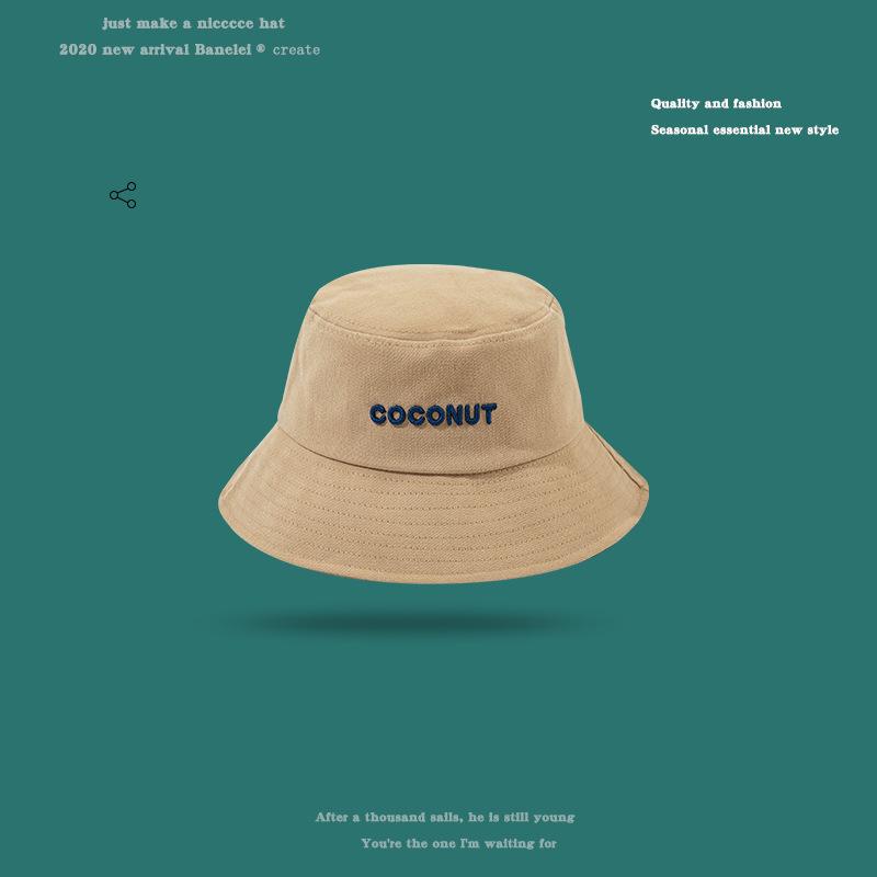 Tide brand letter bucket hat women spring and summer sunshade wide brim washbasin hat student couple sun hat