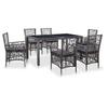 7 Piece Outdoor Dining Set Grey Poly Rattan