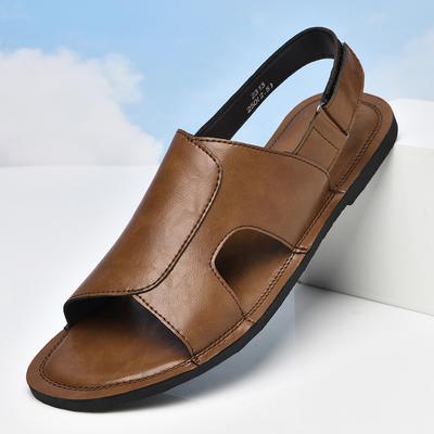 Fashion Summer Outdoor Casual Business Office Sandals for Men Minimalist Flat Designer Slippers Genuine Leather Breathable Walking Shoes