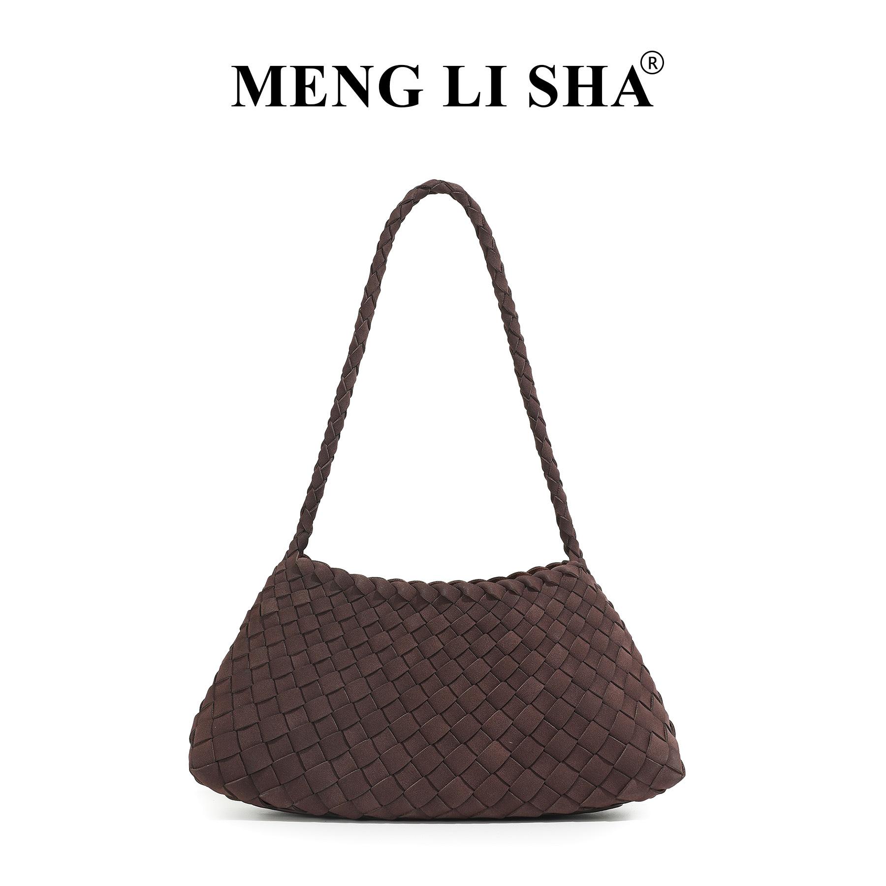 

New Retro High-end Suede Woven Bag, Commuting Armpit Shoulder Tote Bag, Fashionable Hand-held Vegetable Basket Bag кофейный