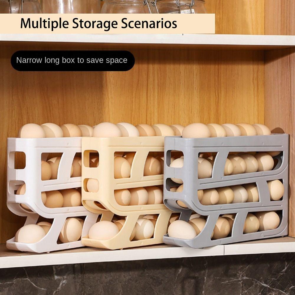 Slide-type Automatic Scrolling Egg Rack 4 Tier Egg Dispenser  Kitchen Dedicated