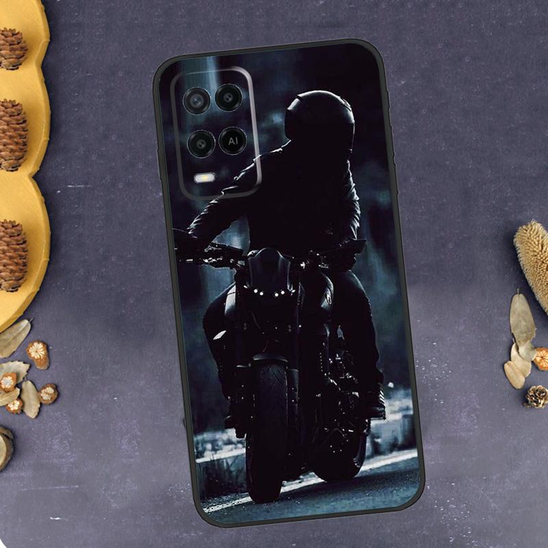 Fashion Motorcycle Man Phone Case For Oppo A78 A38 A58 A74 A15 A80 A60 A40 A94 A54 A98 A18 A16 A76 A96 A17 A77 A57S