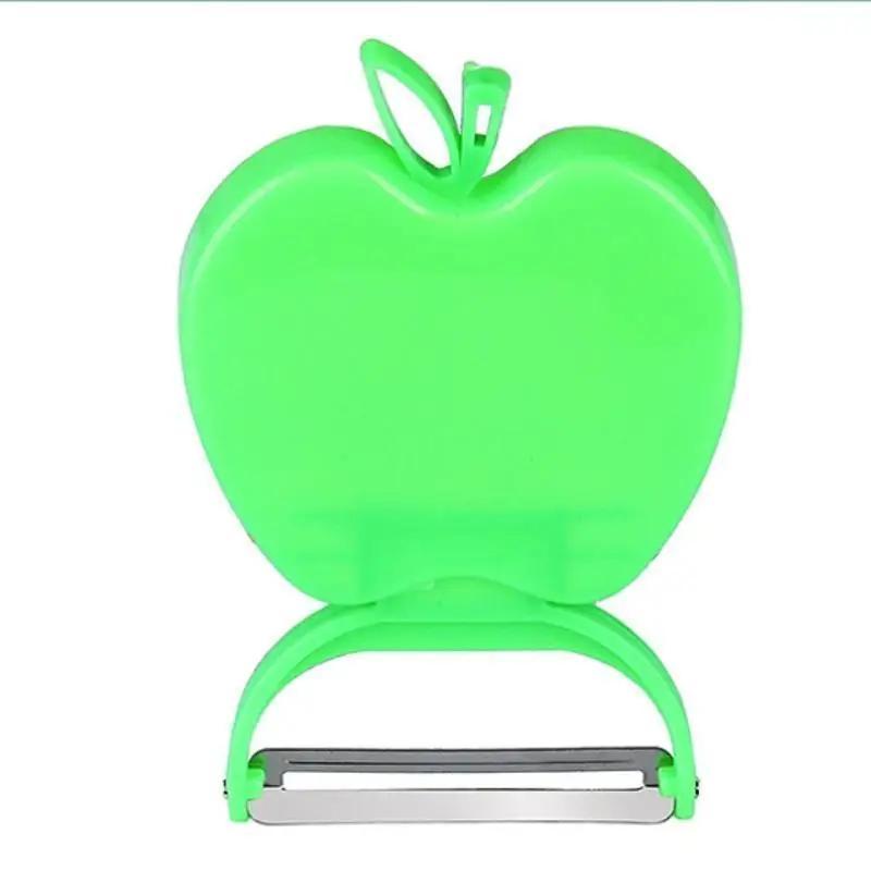 Apple Shaped Fruit Peeler Creative Foldable Potato Yam Apple Peeler Plastic Stainless Steel Portable Scraper Kitchen Small Tool