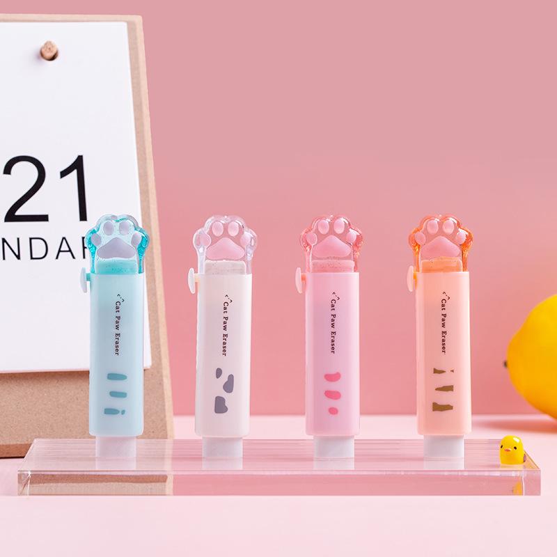 Twingo Tiangao Cat Paw Push-Pull Eraser: Cute, Clean, No-Marks for Homework