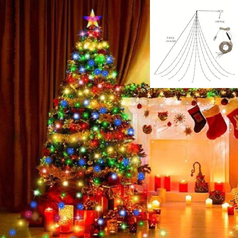 Led Christmas 2m Waterfall Light Usb Power Supply Garden Courtyard Decoration