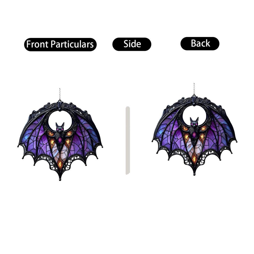 2DMysterious Purple Acrylic Light Catcher, Gothic Imitation Colored Glass Acrylic Window Hanging,