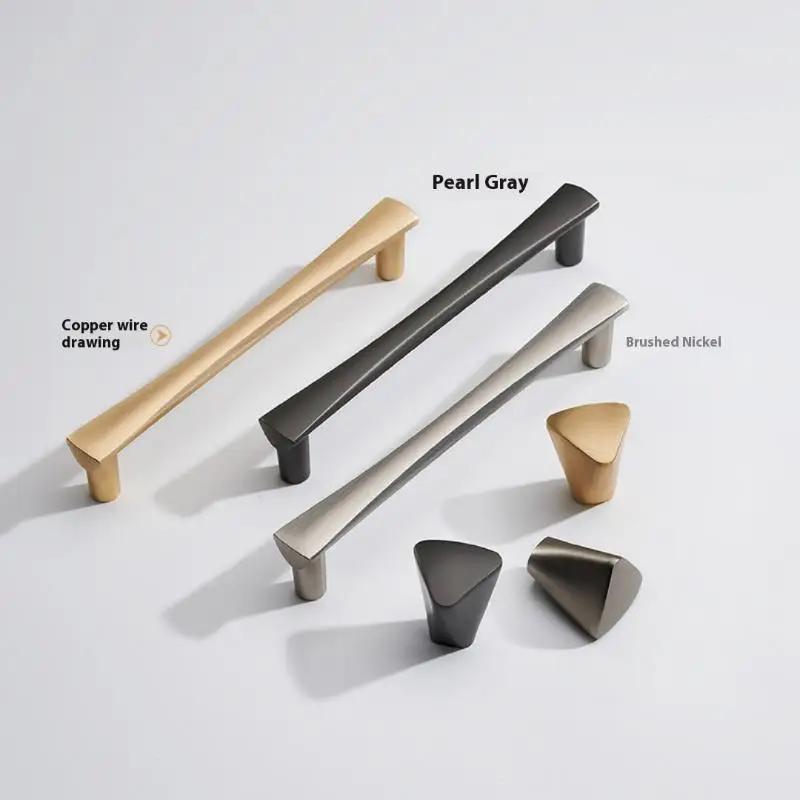 Black Minimalist European Cabinet Door Handle Drawer Single Hole Pulls Hardware Furniture Accessories