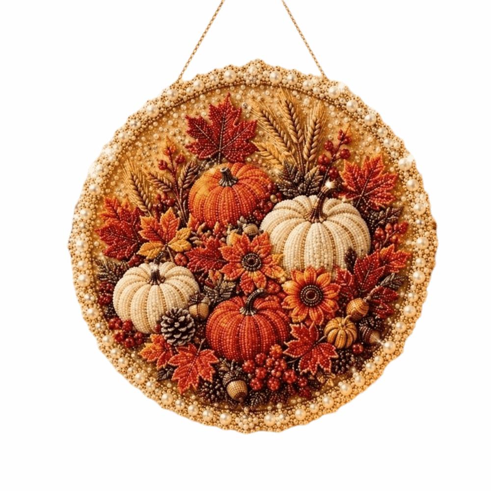 2D Flat DIY Pearl Painting Kit Pumpkin Christmas Hanging Decoration  Door Decoration