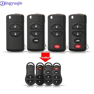Jingyuqin Modified Flid Folding Car Key Blank Case Cover For Chrysler Sebring Jeep Liberty Dodge Transmitter 2/3/4 B Fob Shell