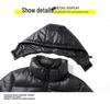 Men's High-End Black and Gold Cotton Hooded Winter Jacket – Warm, Thick, Windproof, Cold-Resistant Outerwear