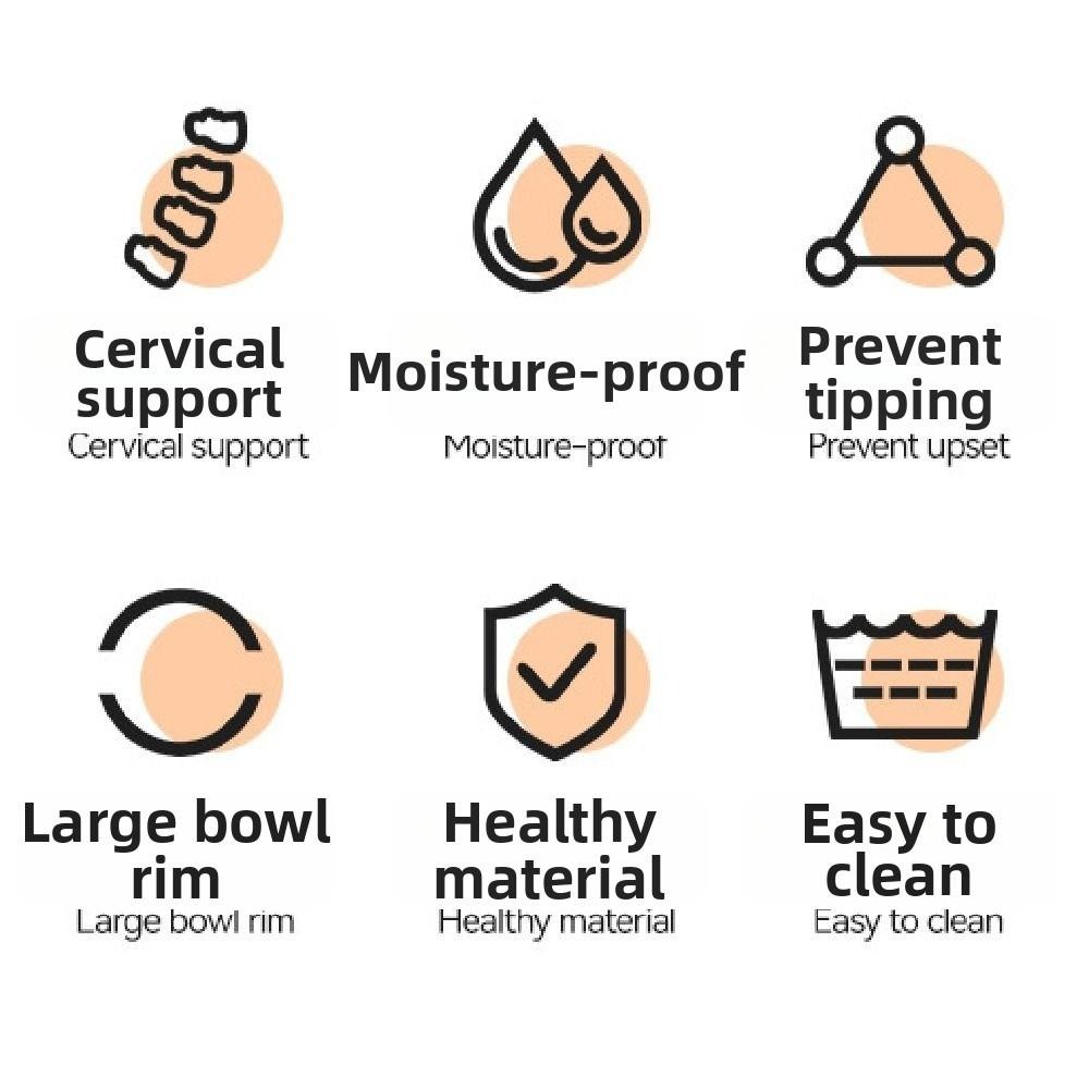 Anti-flip Cat Food Water Bowl Double Bowls Pet Water Feeder Container  Wet Dry Food