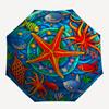 Underwater Paradise: Vibrant Sea Life Stained ArtworkUmbrella, Portable 3-Fold Compact Umbrella for Men & Women Gift